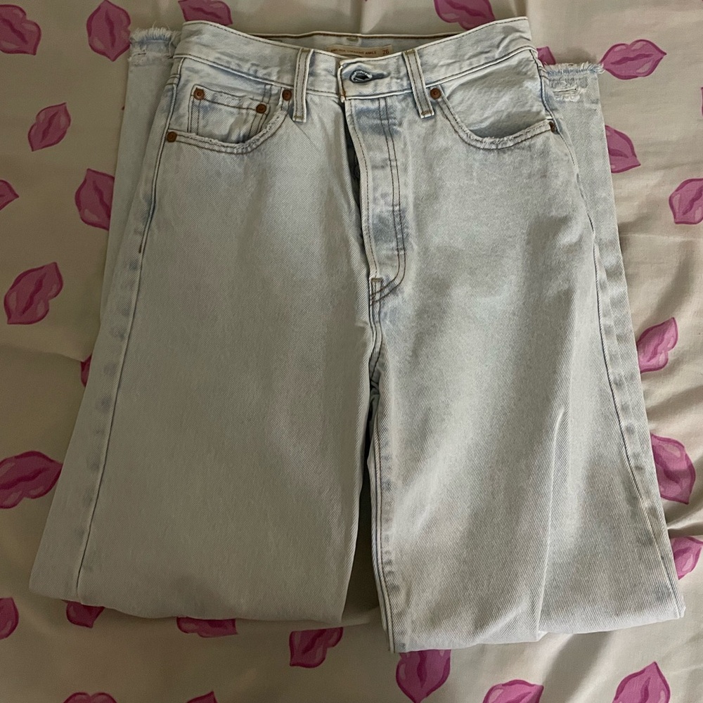 Levi's Light Blue Ribcage Straight Leg Jeans